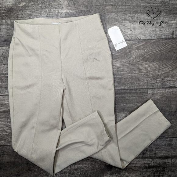 Wonderly Petite Soft Khaki Ponte Pants Size PS - Picture 1 of 6